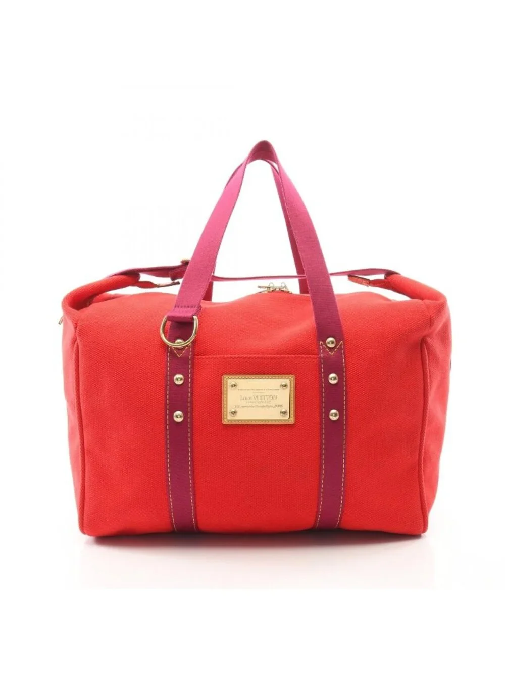 Louis Vuitton Boston Bag Sac Weekend Rouge Canvas